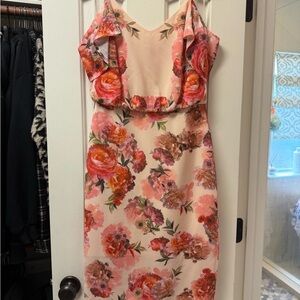 Oasis Peach Floral Dress
